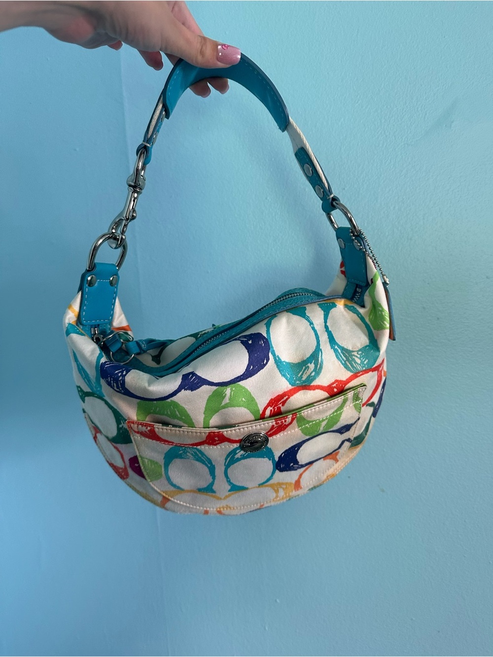 Coach Hamptons Vintage Y2K Scribble Hobo Bag